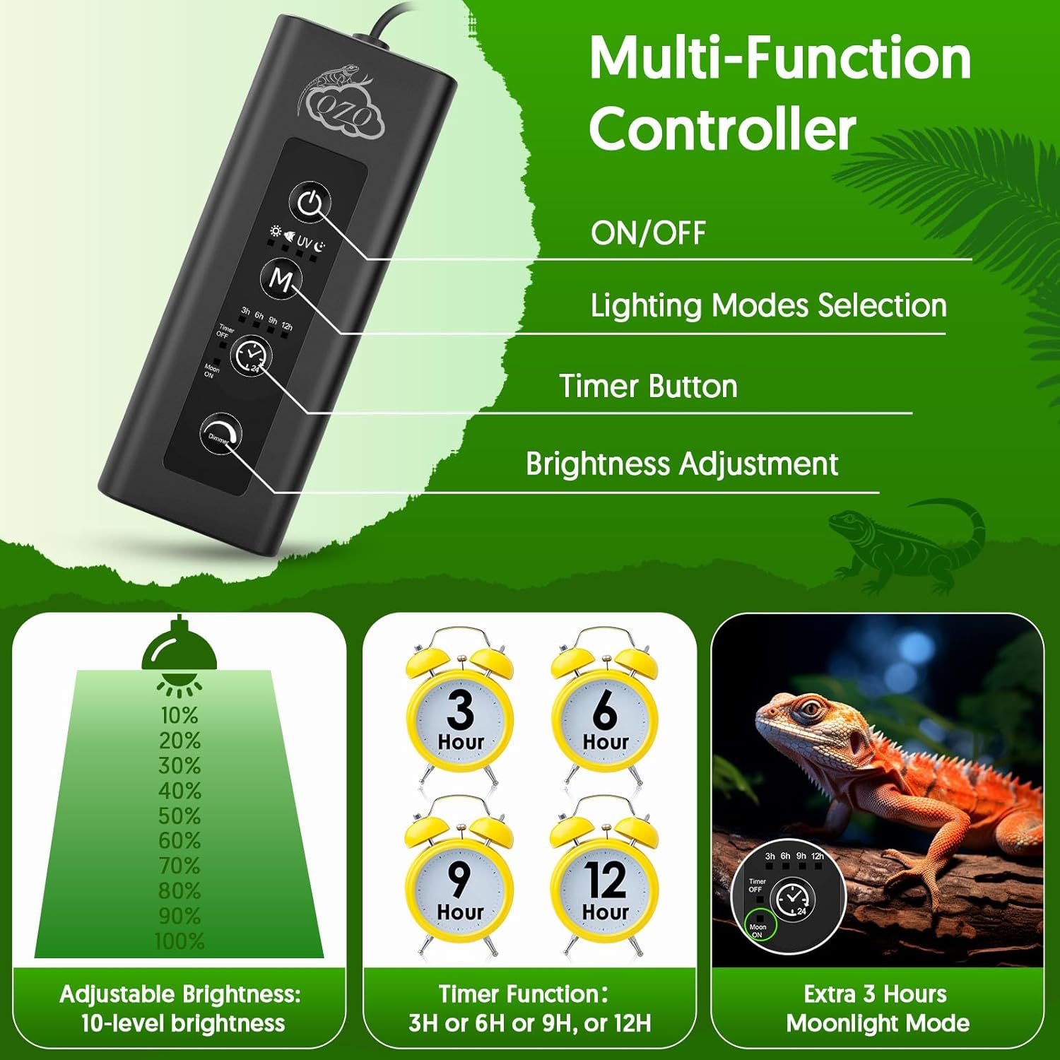 24W LED UVA UVB Reptile Lamp w - огляд і ціна Aquarium Plant Light